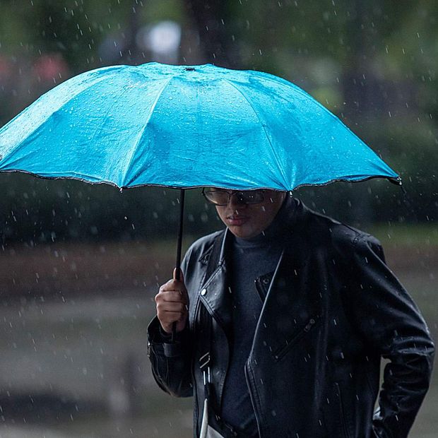Hombre se protege de la lluvia en la CDMX el 4 de octubre 2026. Foto: Cuartoscuro | Archivo