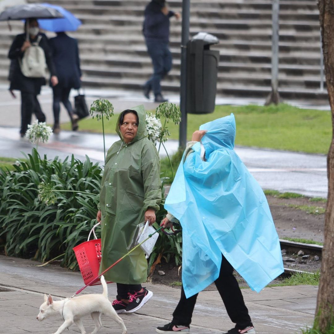 Ciudadanos se protegen de las lluvias con paraguas en Polanco, CDMX, el 9 de junio 2026. Foto: Cuartoscuro | Archivo