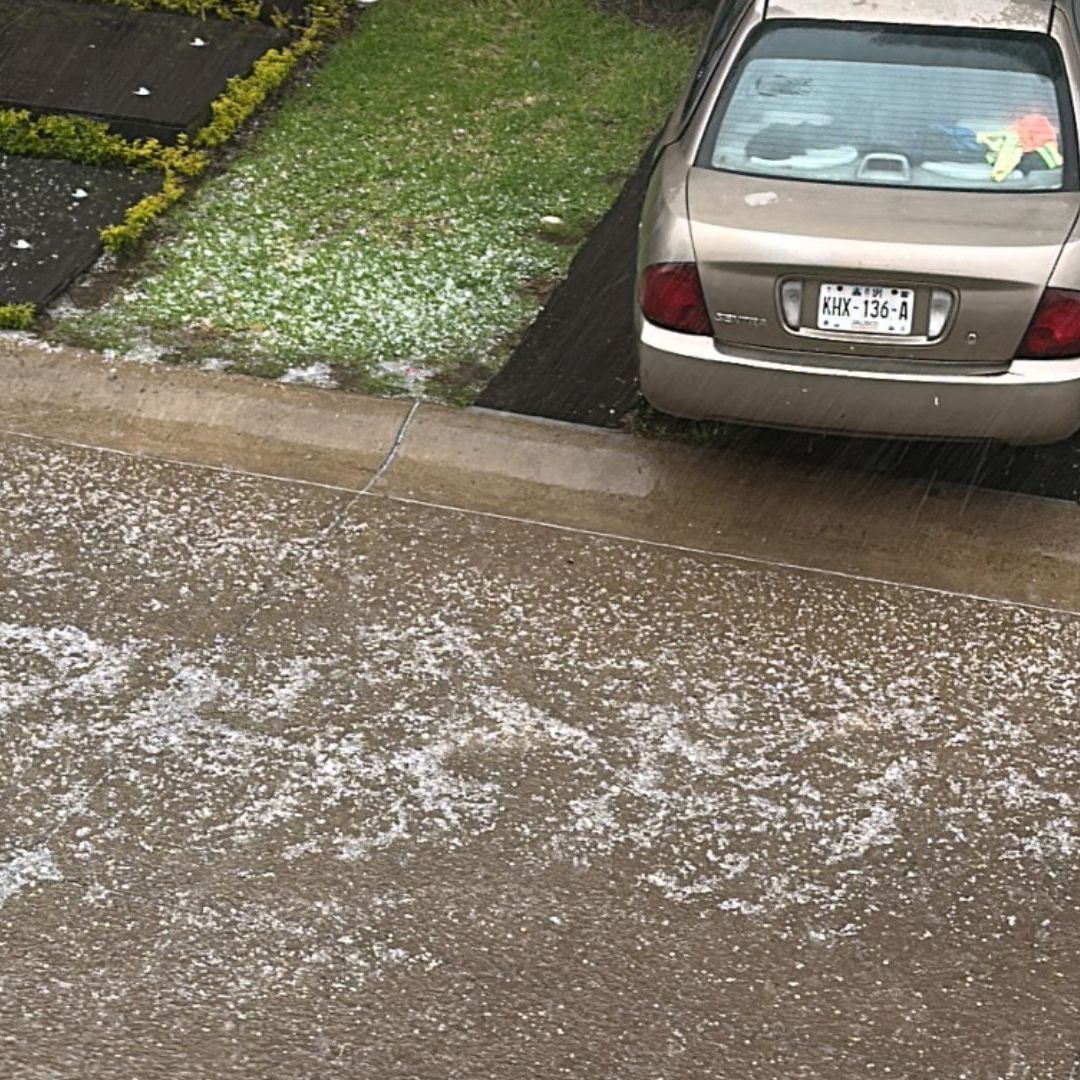 Lluvia con granizo al sur de la Zona Metropolitana de Guadalajara