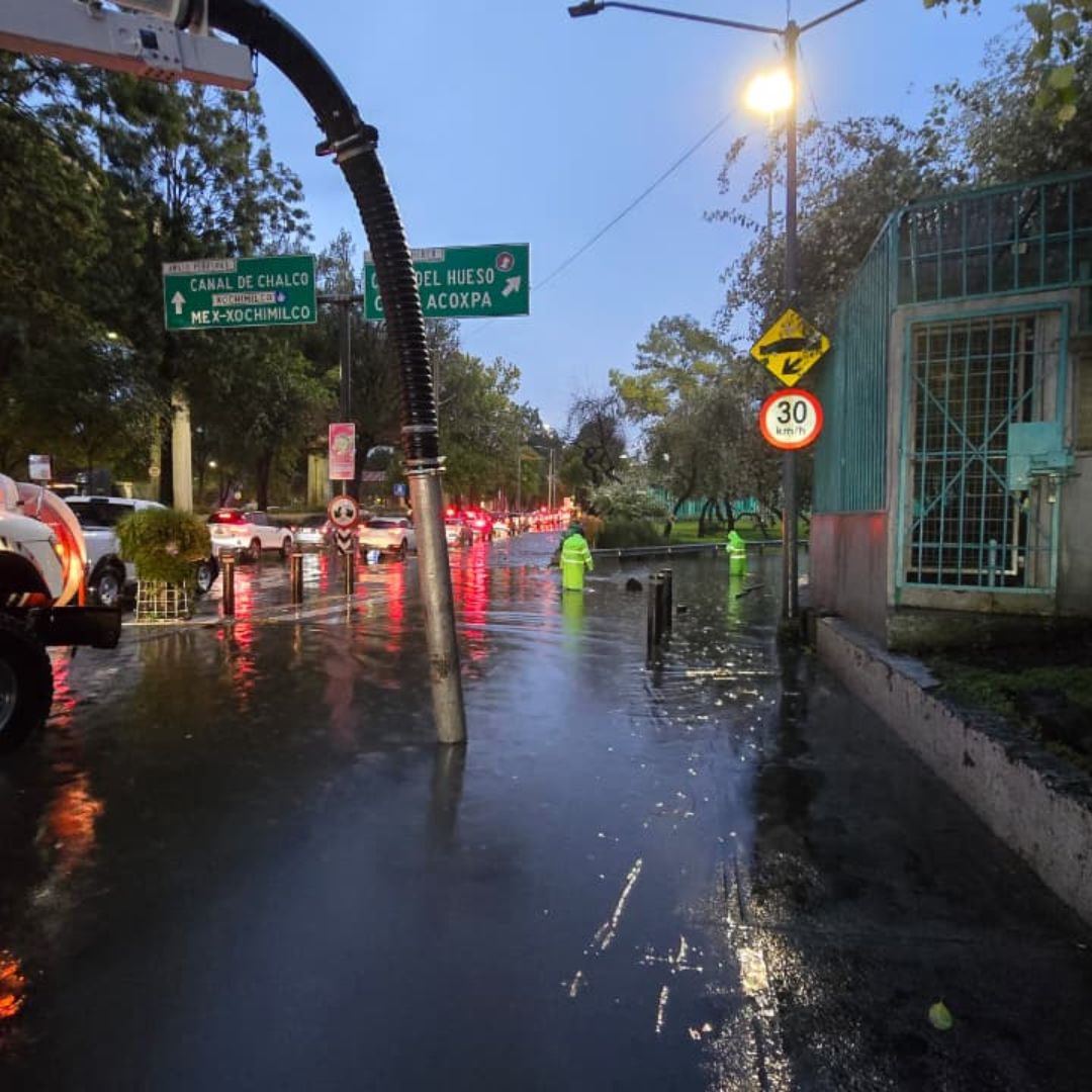 Uno de los puntos afectados en la CDMX debido a las lluvias