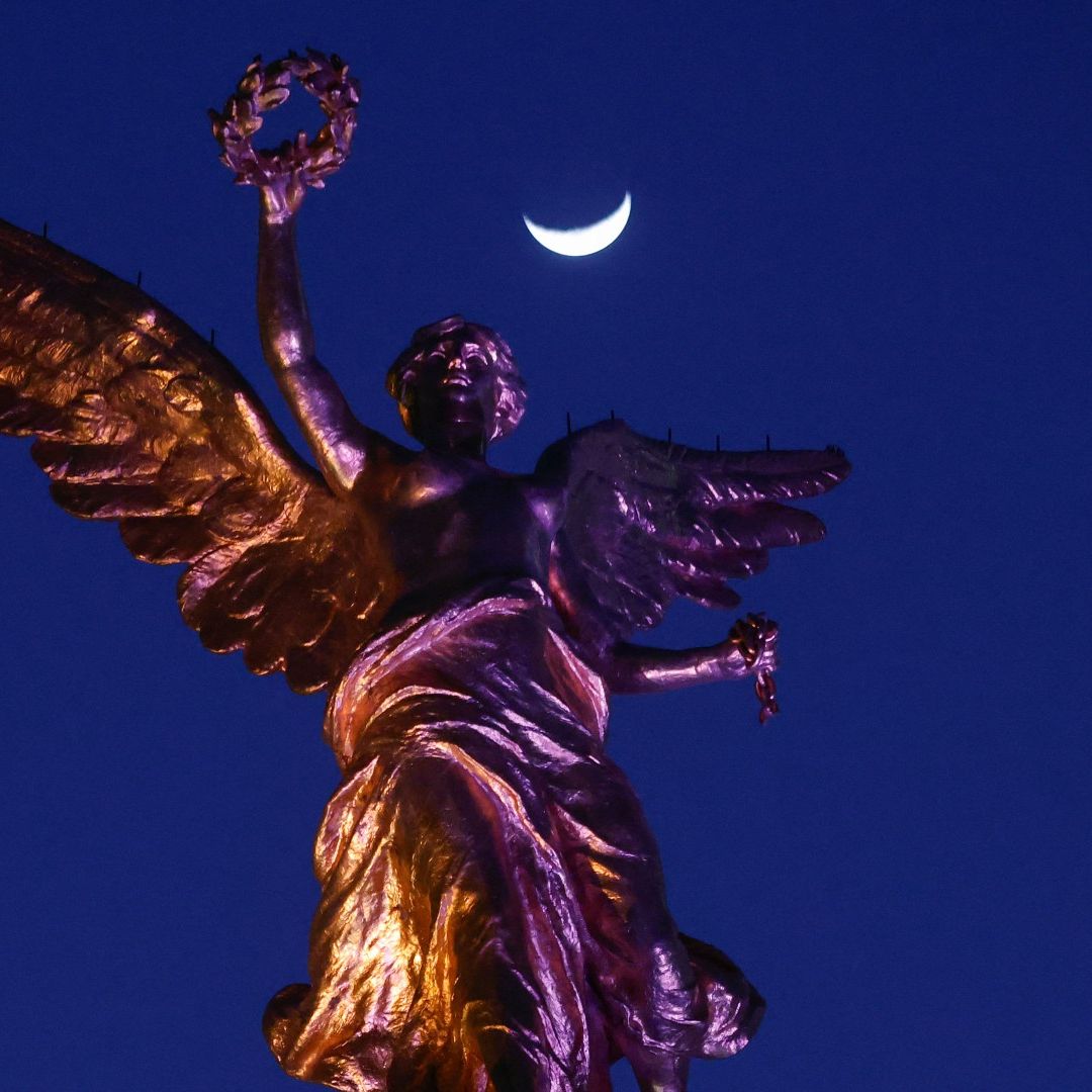 Luna en cuarto menguante desde la Ciudad de México