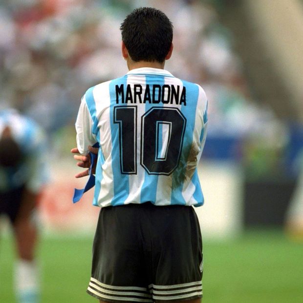 Diego Armando Maradona durante un partido con Argentina en el Mundial de 1994