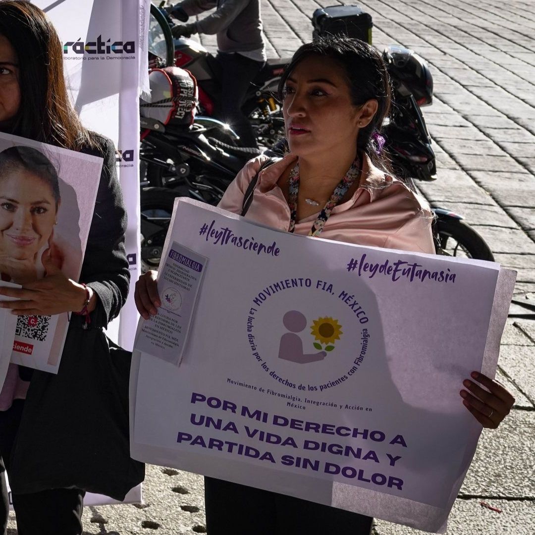 Protesta a favor de una muerte digna.