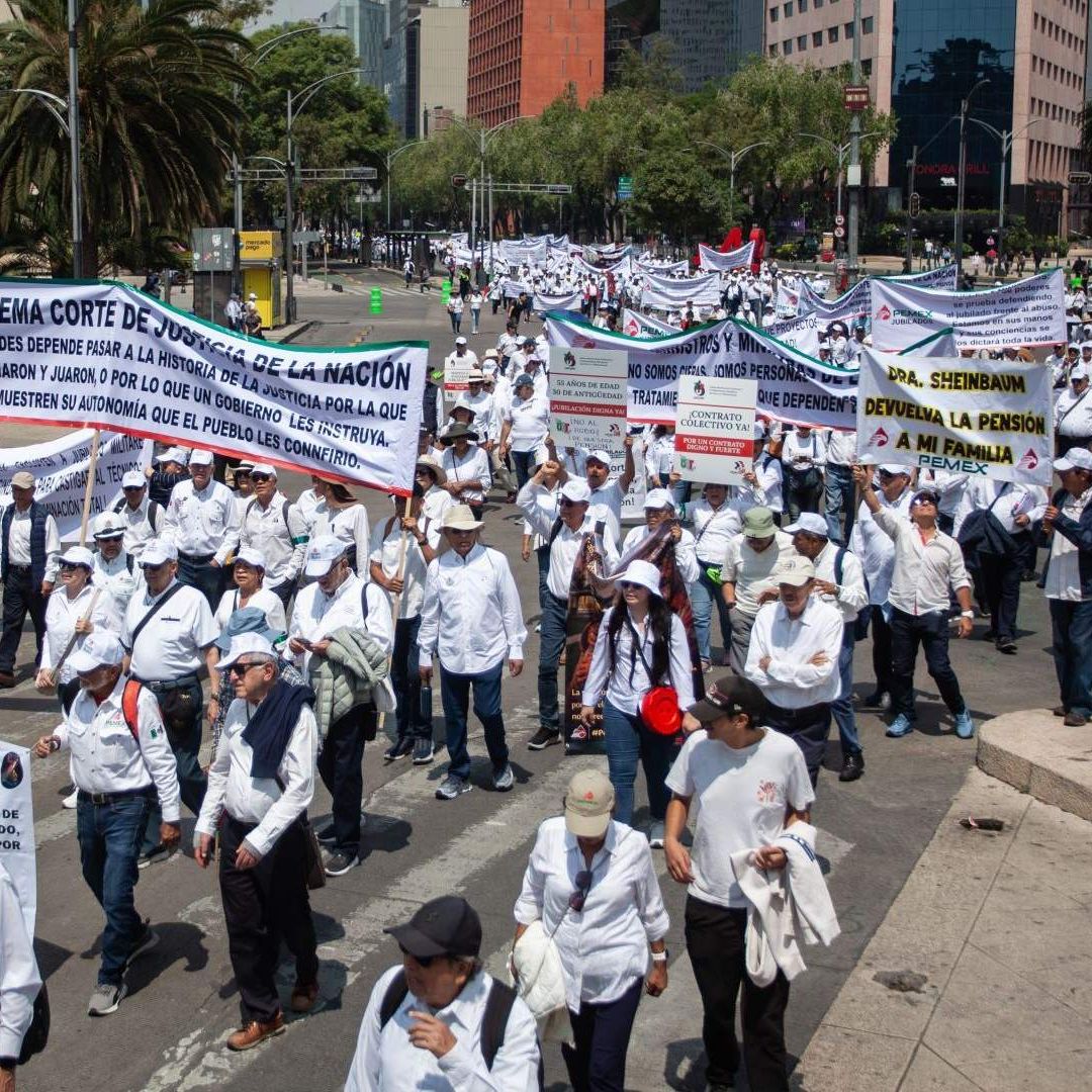 Marcha de jubilados de la CFE