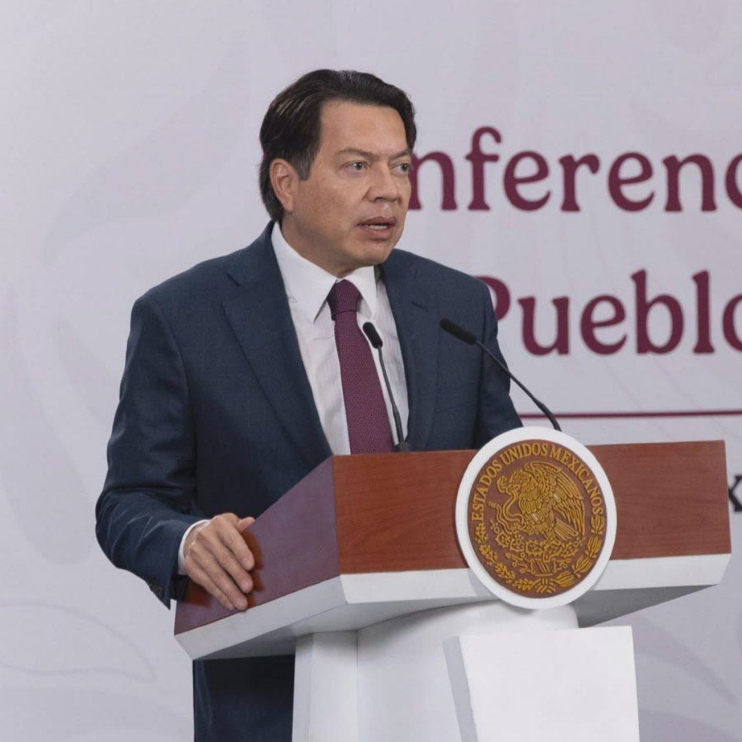 Mario Delgado en conferencia de prensa mañanera.