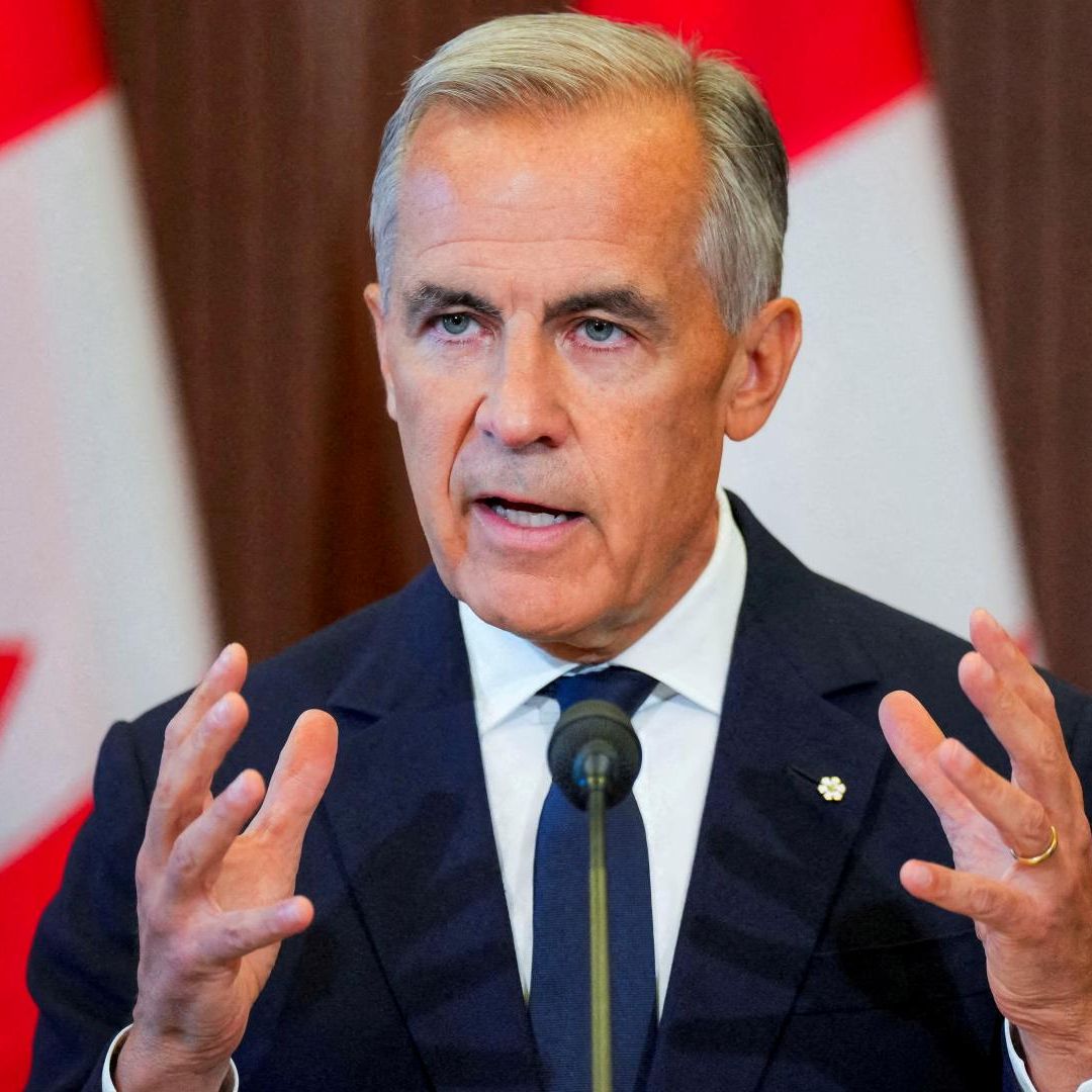 Mark Carney durante conferencia de prensa en Ontario, Canadá, el 22 de agosto de 2026. Foto: Reuters