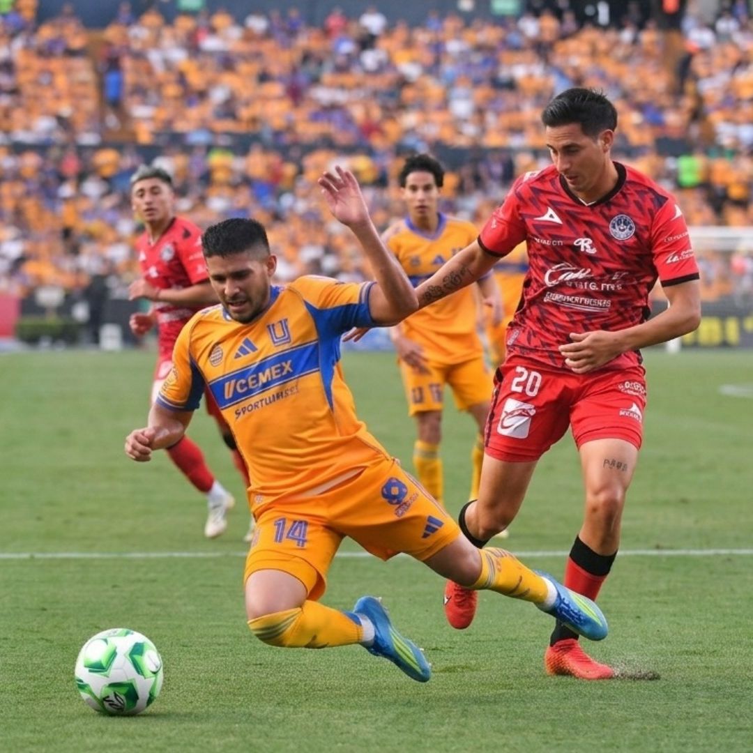 Mauro Lainez (20) enfrentó a su hermano Diego (atrás) en un partido entre Mazatlán y Tigres.
