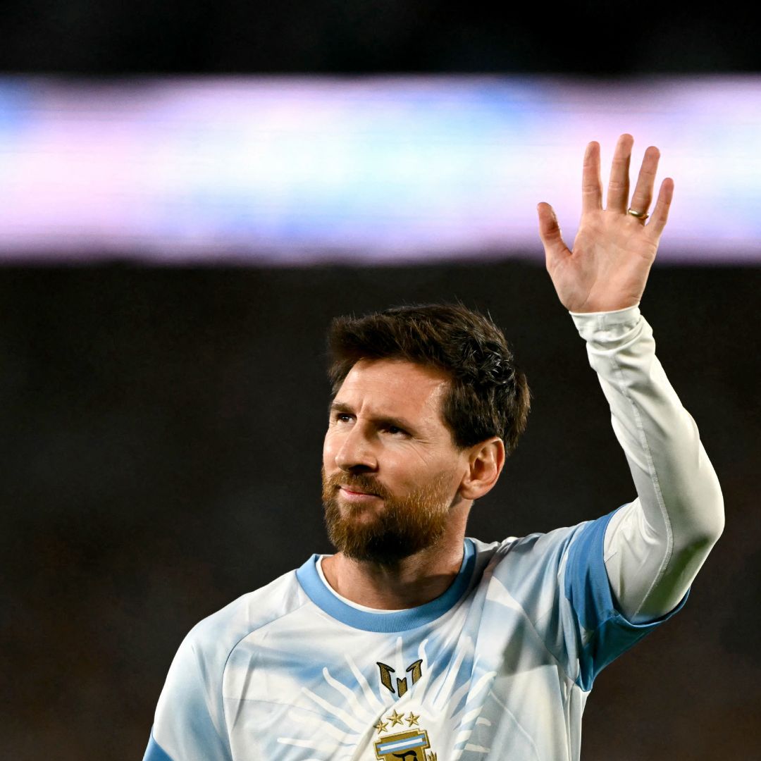 Lionel Messi durante su despedida con la selección de Argentina