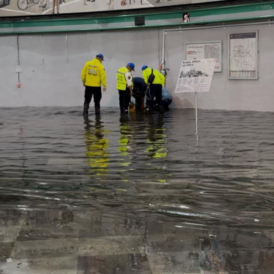 Inundación de la estación San Lázaro de la Línea B del Metro CDMX