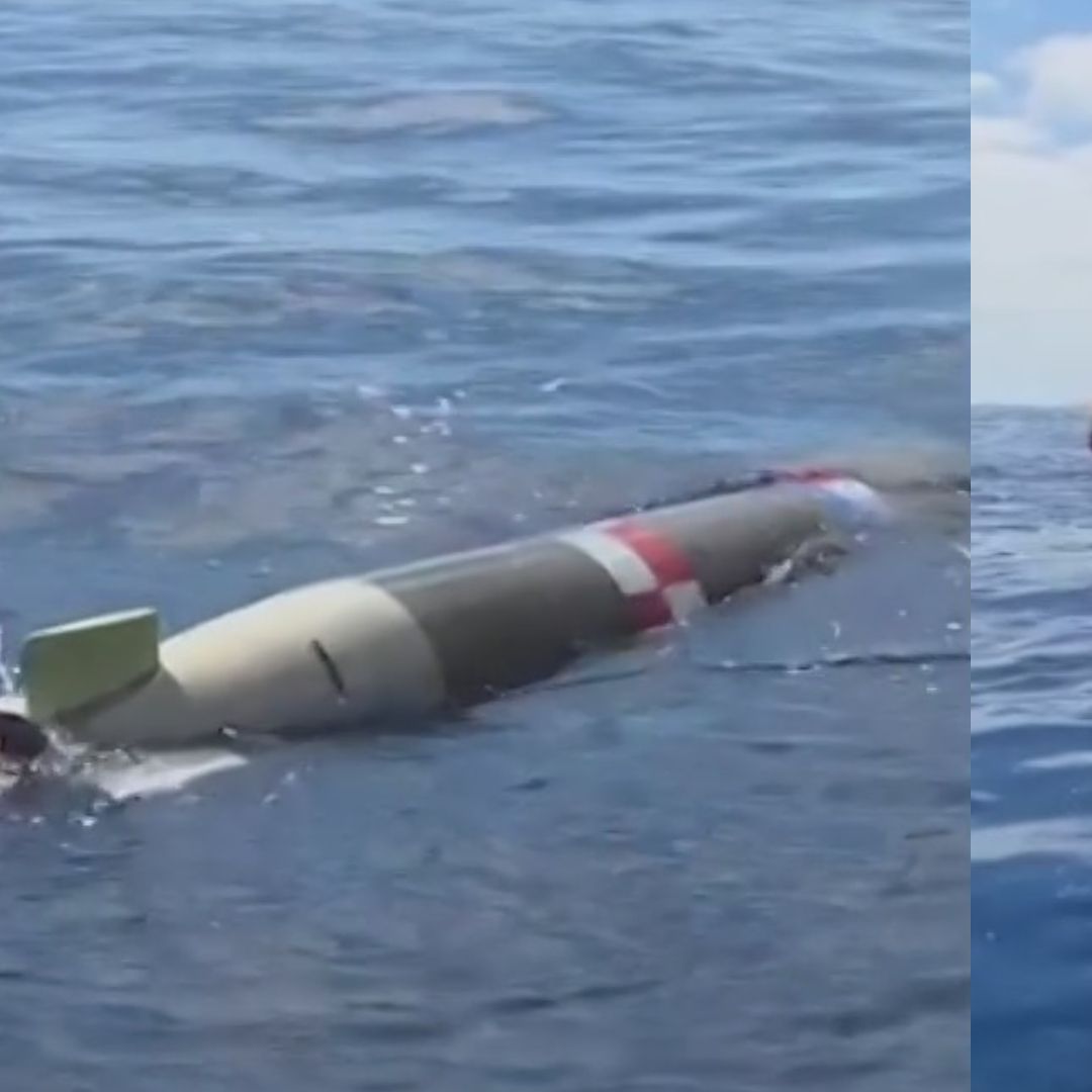 Misil encontrado por pescadores frente a costas de Baja California.