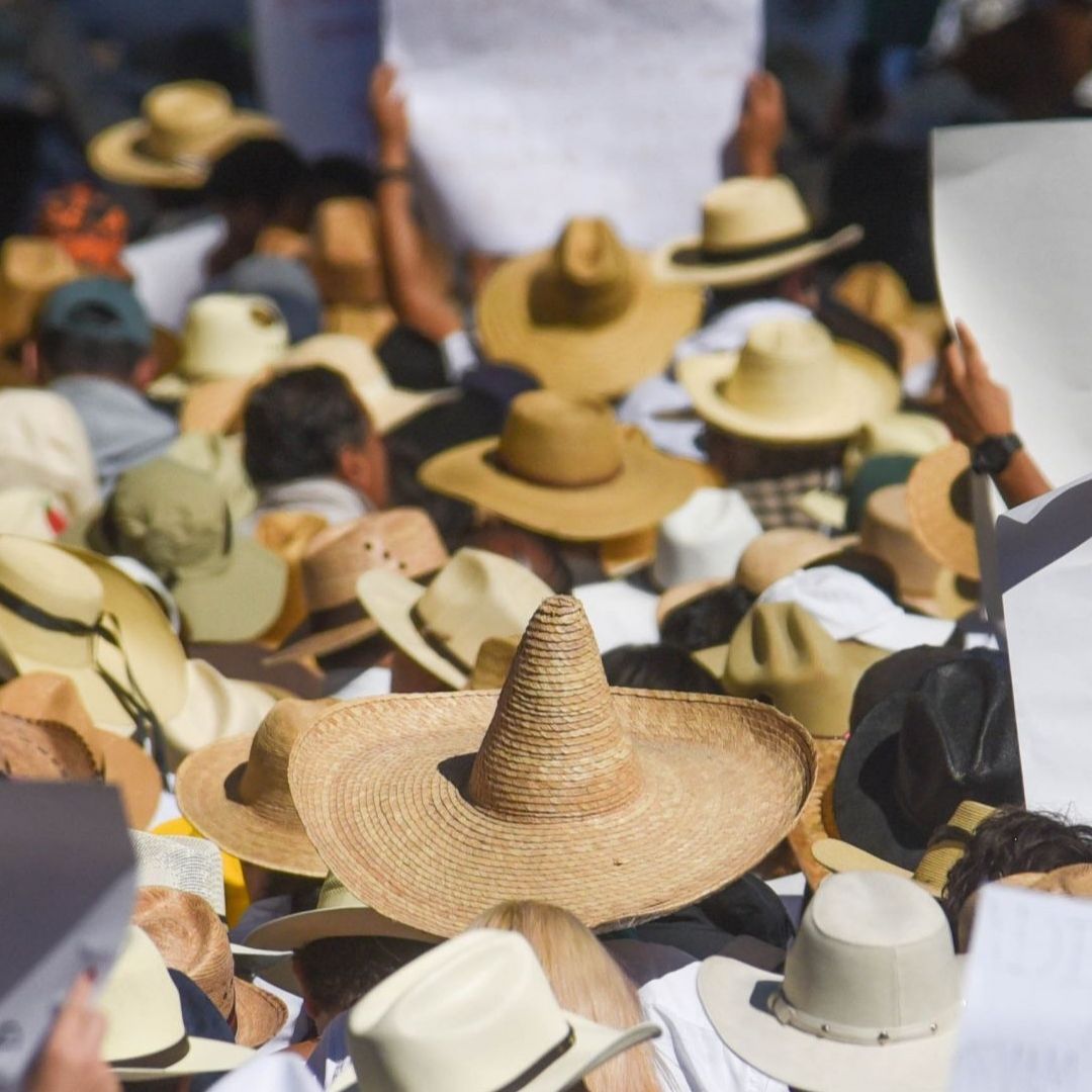 Protesta de integrantes del Movimiento del Sombrero