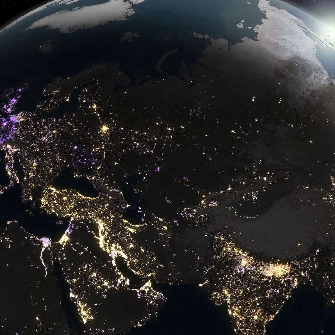 La Tierra vista de noche