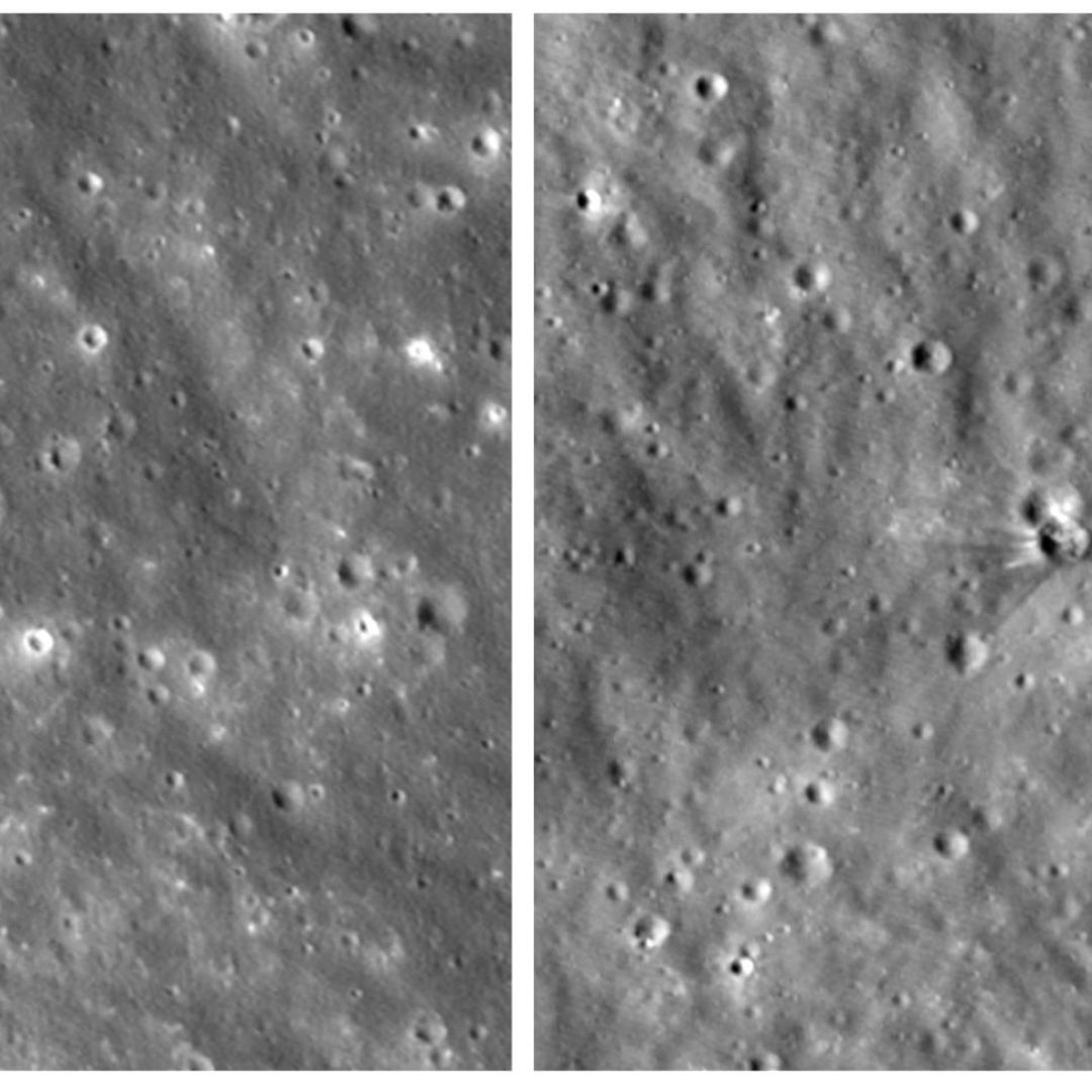 Cráter causado en la Luna por impacto de restos de una nave de SpaceX