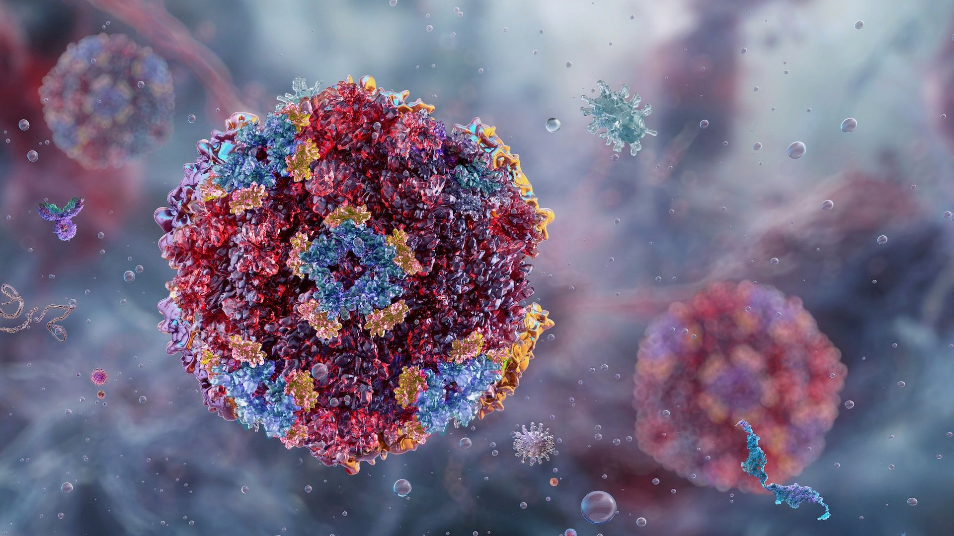 Ilustración de un norovirus