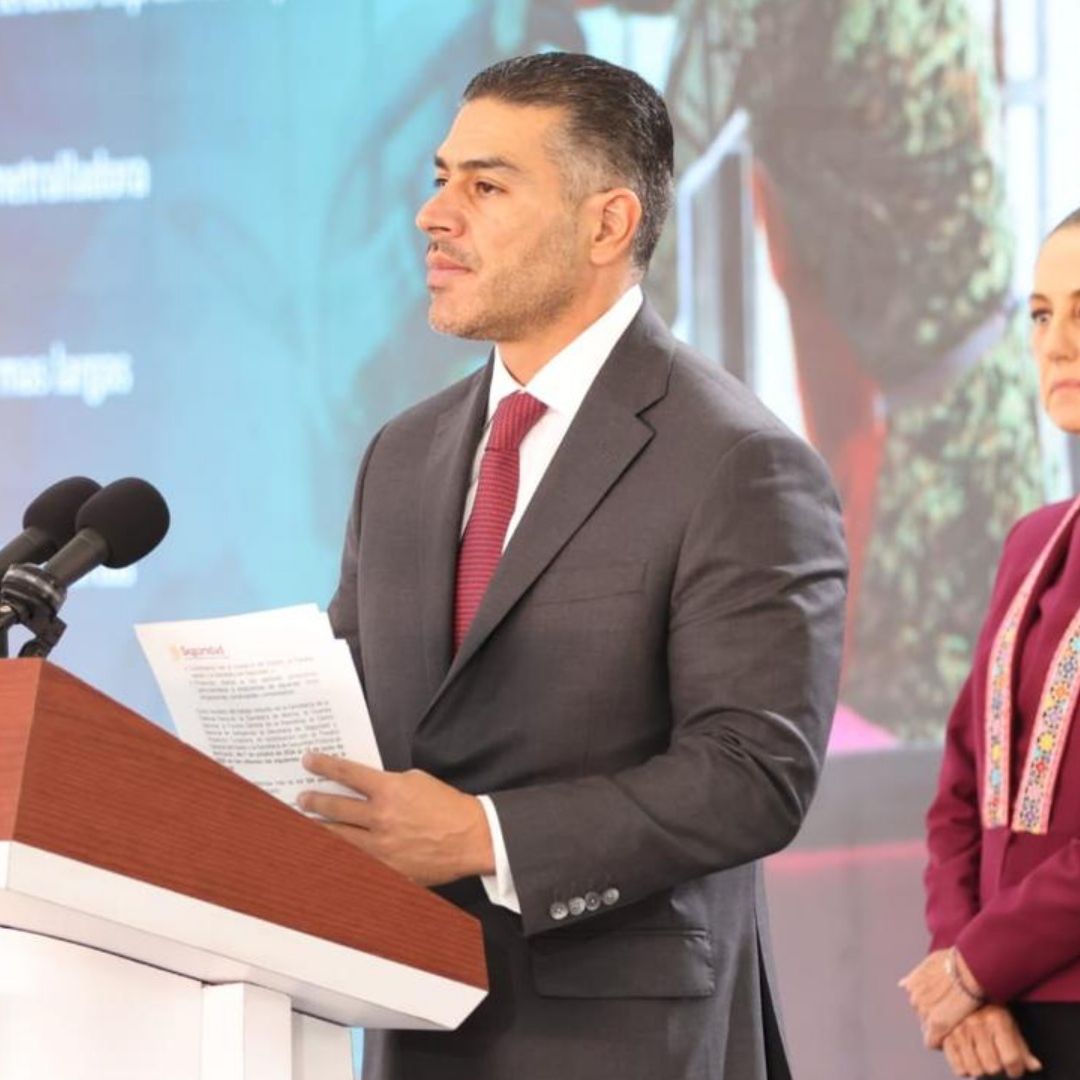 Omar García Harfuch en la conferencia mañanera del 3 de julio 2026