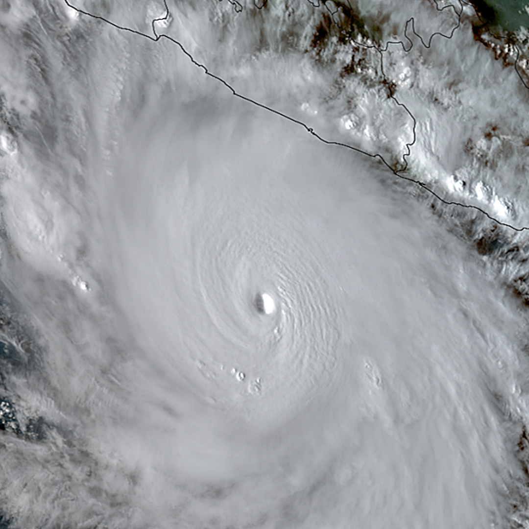 Imagen de satélite que muestra el poderoso huracán Polo desde el espacio. Foto: CIRA-CSU