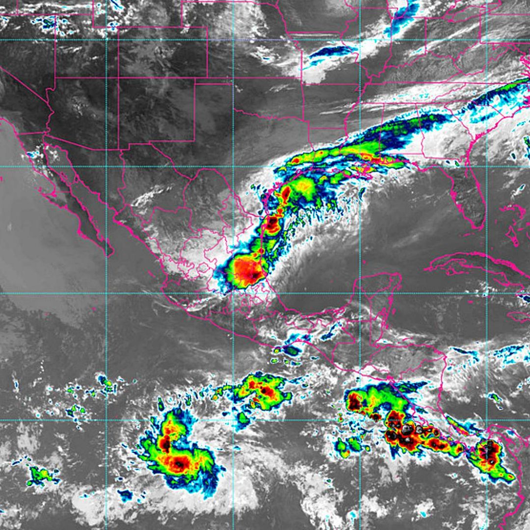 Imagen de satélite que muestra el potencial ciclón uno en el Golfo de México. SMN