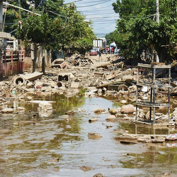 Casas afectadas por inundación en Poza Rica, Veracruz, en octubre de 2025.