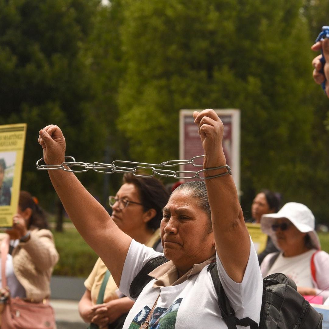 Protesta en demanda de revisión de casos de personas presas injustamente, en mayo 2025. Foto: Cuartoscuro