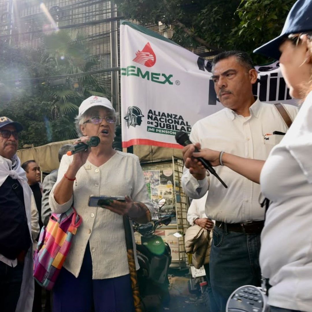 Protesta de jubilados de Pemex