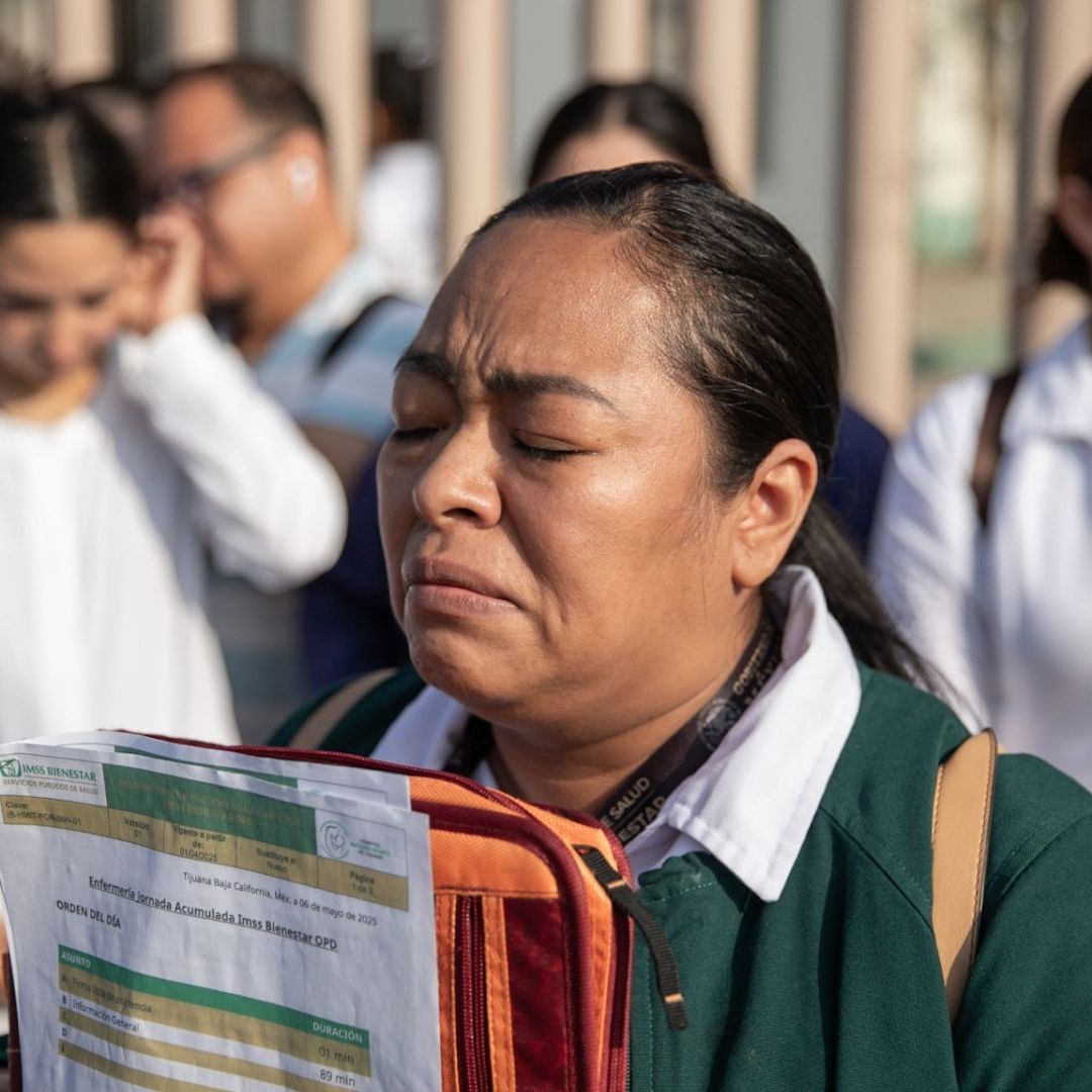 Protesta de trabajadores del IMSS