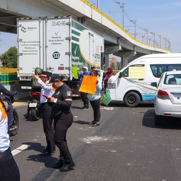 Protesta de transportistas en la México-Puebla el pasado mes de julio de 2026