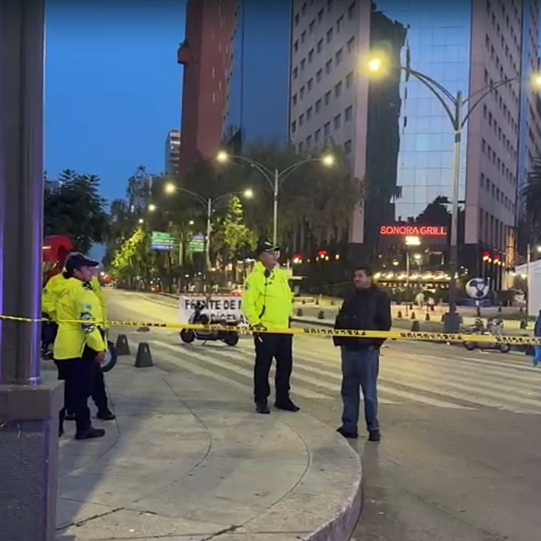 Bloqueo en Paseo de la Reforma la mañana del 23 de julio de 2026. Foto: N+