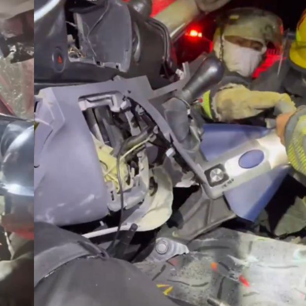 Extraen a hombre atrapado en un transporte público de Tepeaca, Puebla