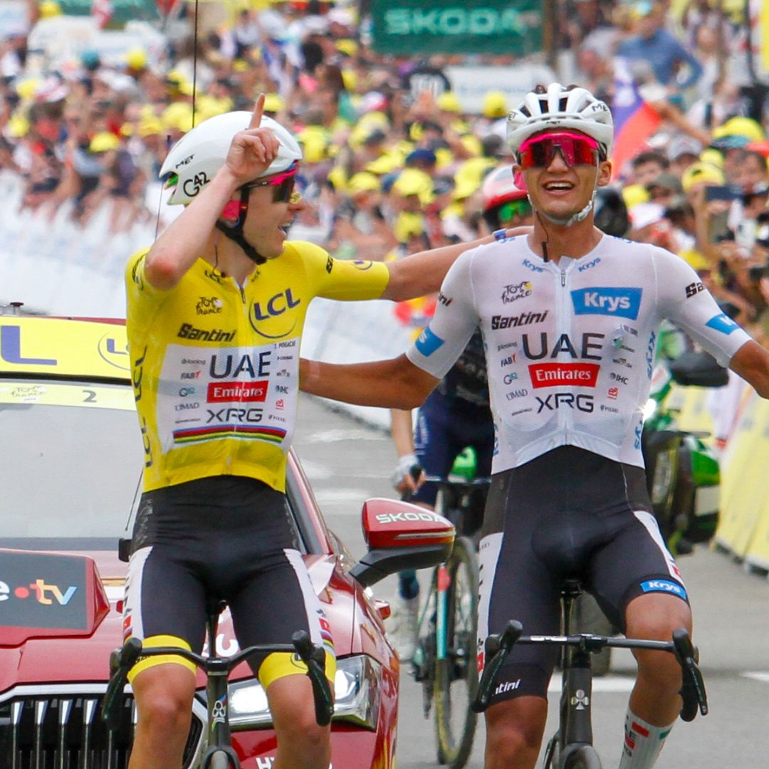 Isaac del Toro y Tadej Pogacar hoy