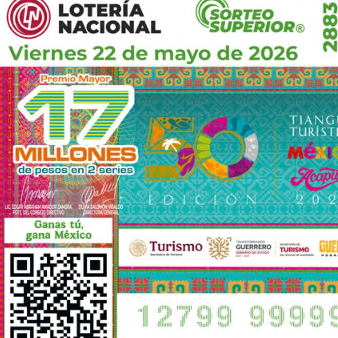 Resultados Lotería Nacional hoy 22 de mayo 2026 número ganador sorteo superior 2883
