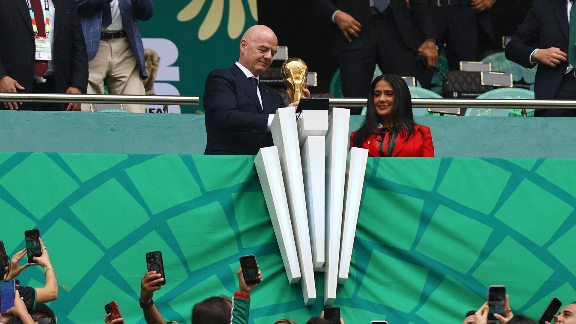 Salma Hayek en la inauguración del Mundial 2026