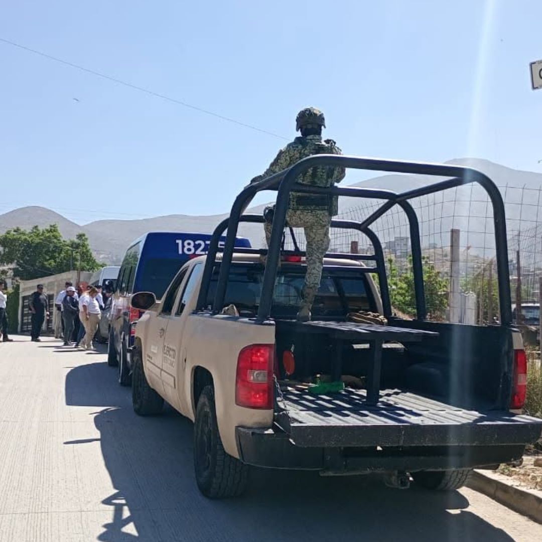 Elementos de seguridad de Mexicali, Baja California durante labores de vigilancia