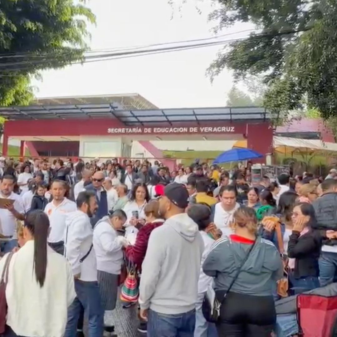 Manifestación de docentes en Xalapa