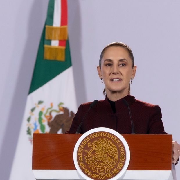 La presidenta Claudia Sheinbaum durante la conferencia mañanera del 23 de octubre de 2026
