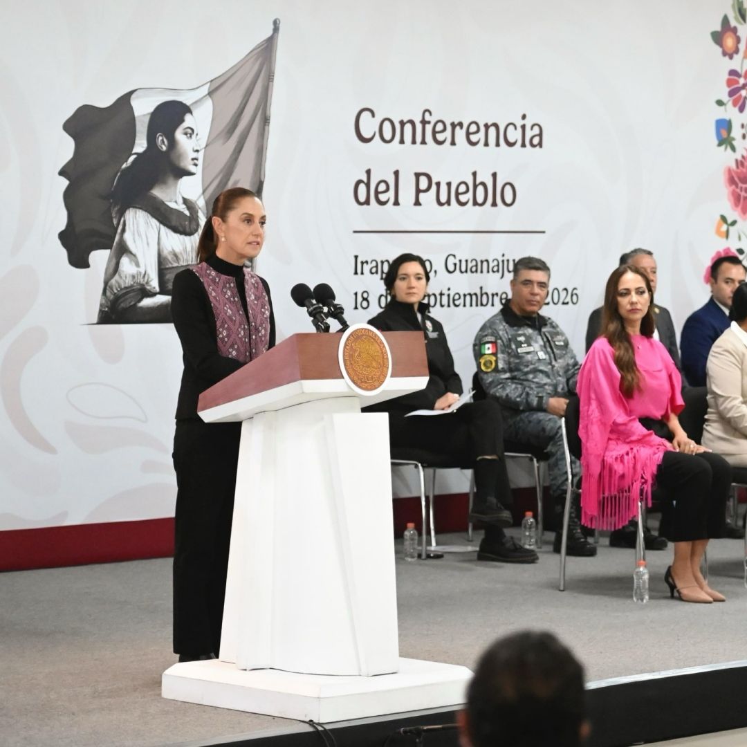 Sheinbaum en la conferencia mañanera del 18 de septiembre de 2026
