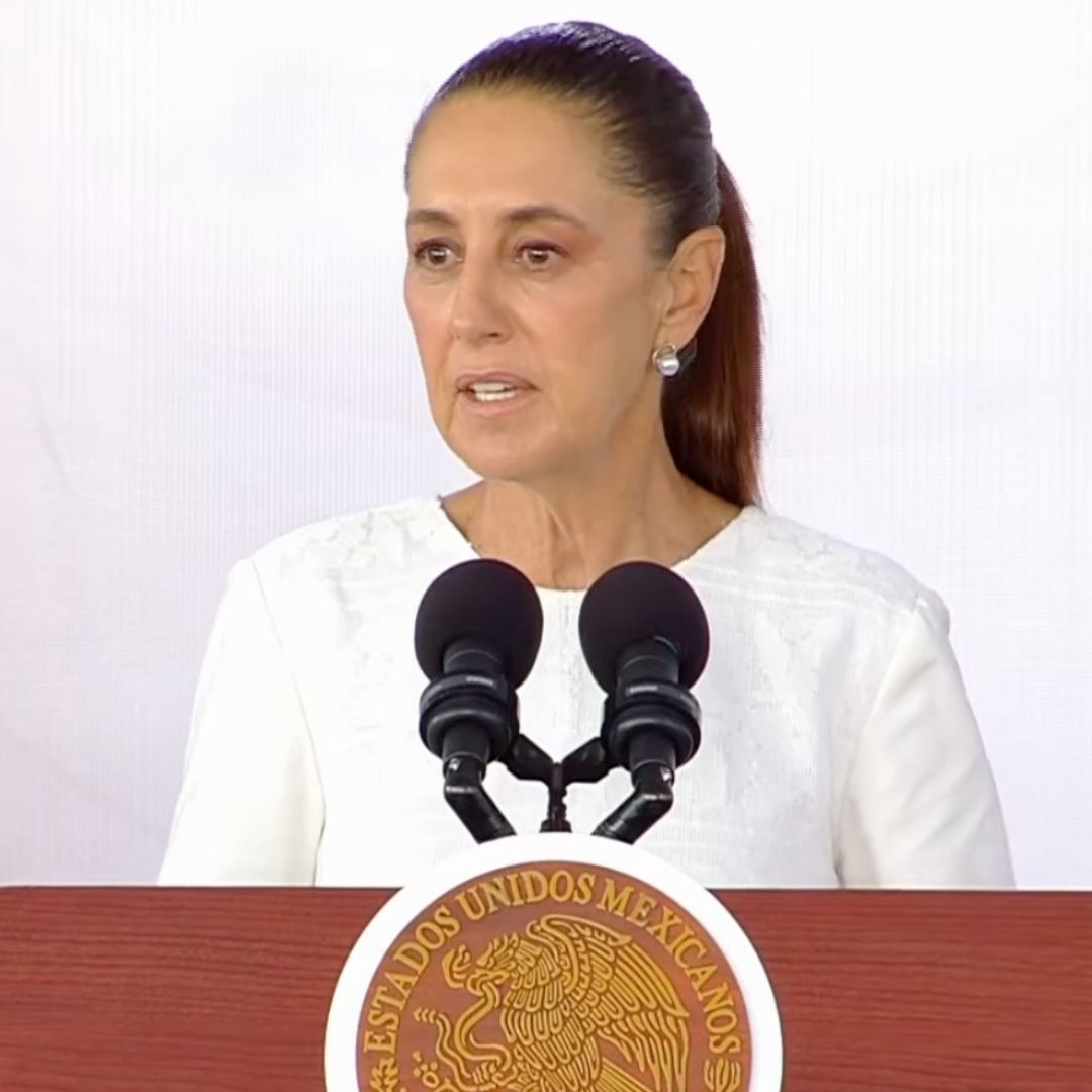 Claudia Sheinbaum, presidenta de México, en conferencia de prensa matutina de este viernes. Foto: Presidencia