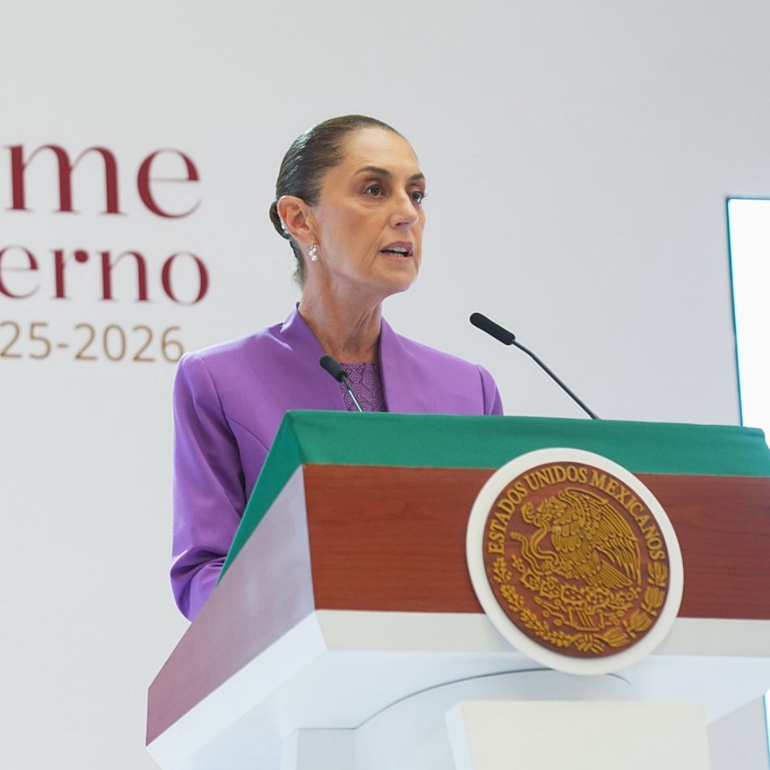 Claudia Sheinbaum durante mensaje por Segundo Informe de Gobierno. Foto: Presidencia de la República