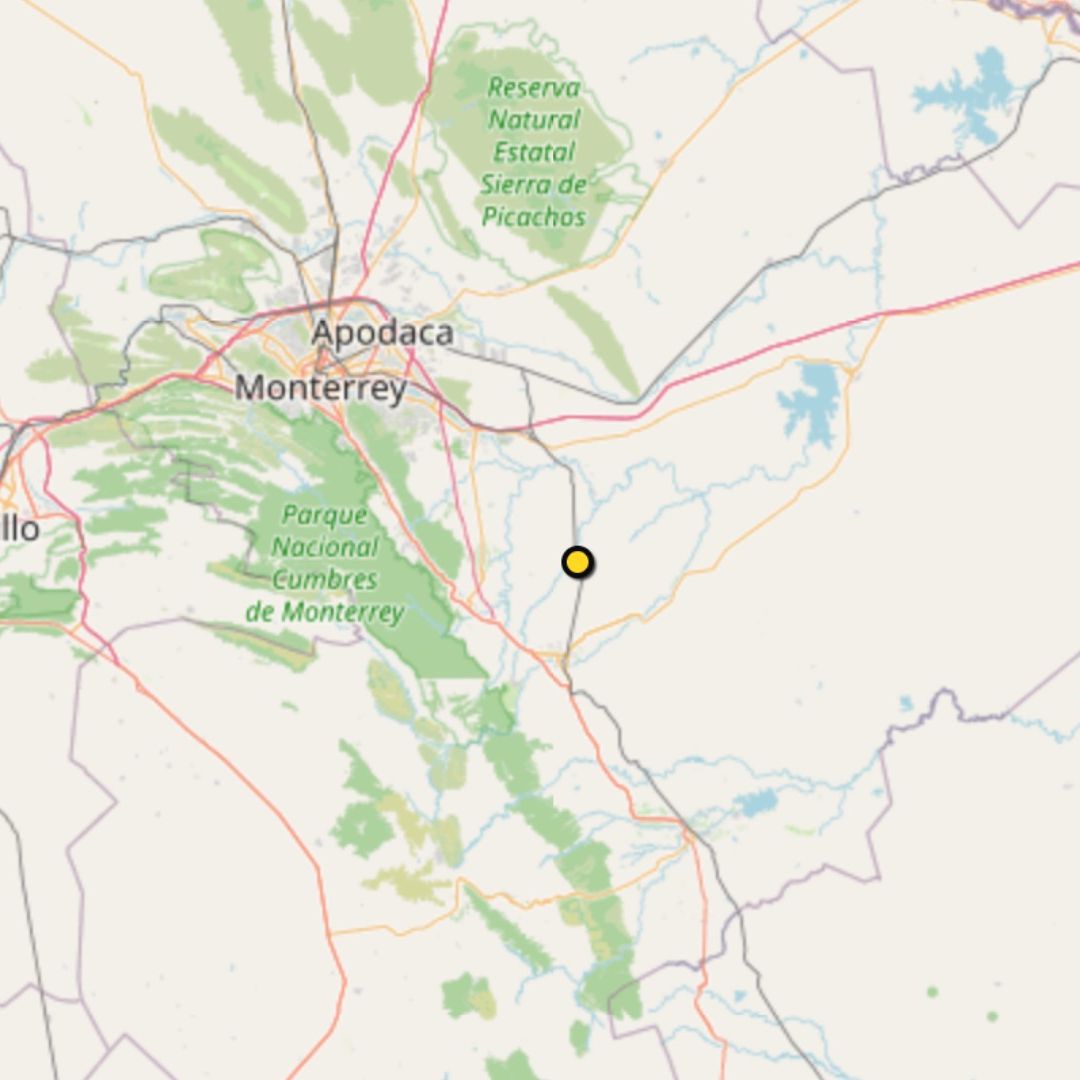 Mapa sismo en Montemorelos, Nuevo León