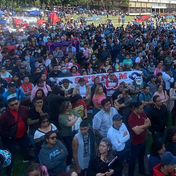 Protesta del STUNAM en Ciudad Universitaria en octubre 2023. Foto: Cuartoscuro | Archivo