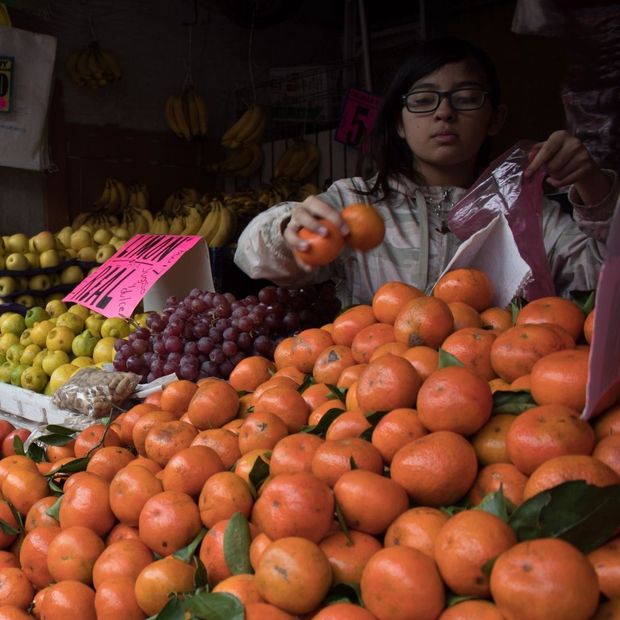Venta de mandarinas en México
