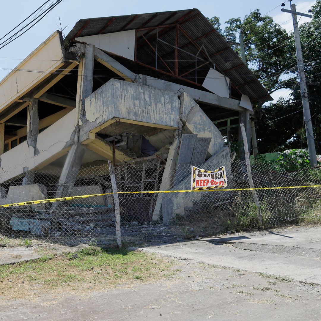 Daños por terremoto en Mindanao, Filipinas, el 7 de junio 2026.