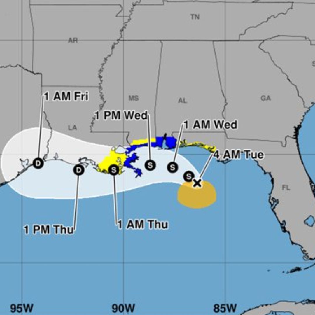 Trayectoria de la tormenta tropical Bertha