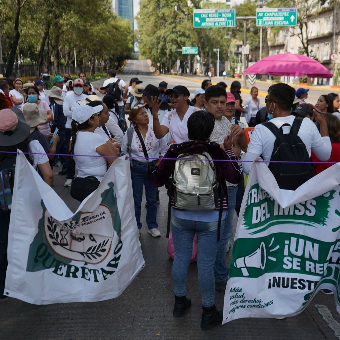 Bloqueo en Circuito Interior en la Ciudad de México.