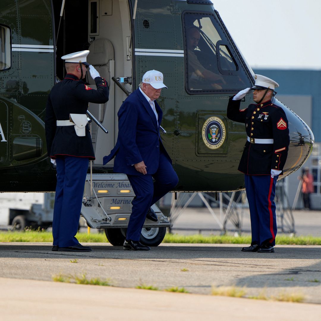 Llegada de Trump al Club de Golf donde interceptaron las aeronaves en Nueva Jersey