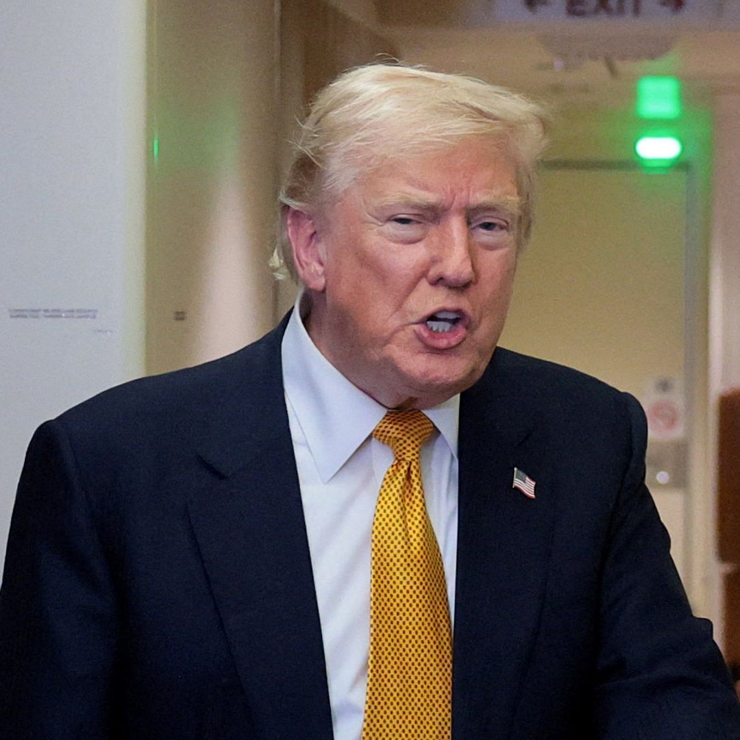 Donald Trump en la cabina de prensa del nuevo Air Force One, el 8 de julio de 2026. Foto: Reuters