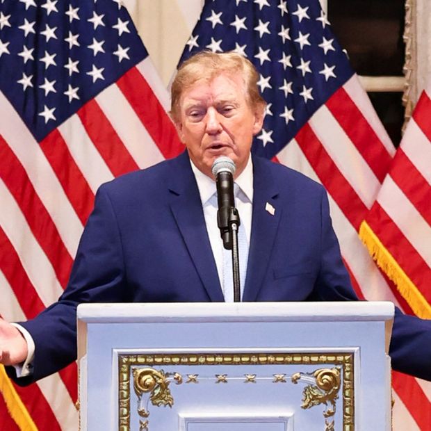 El presidente Donald Trump durante una cena en Palm Beach, Florida.