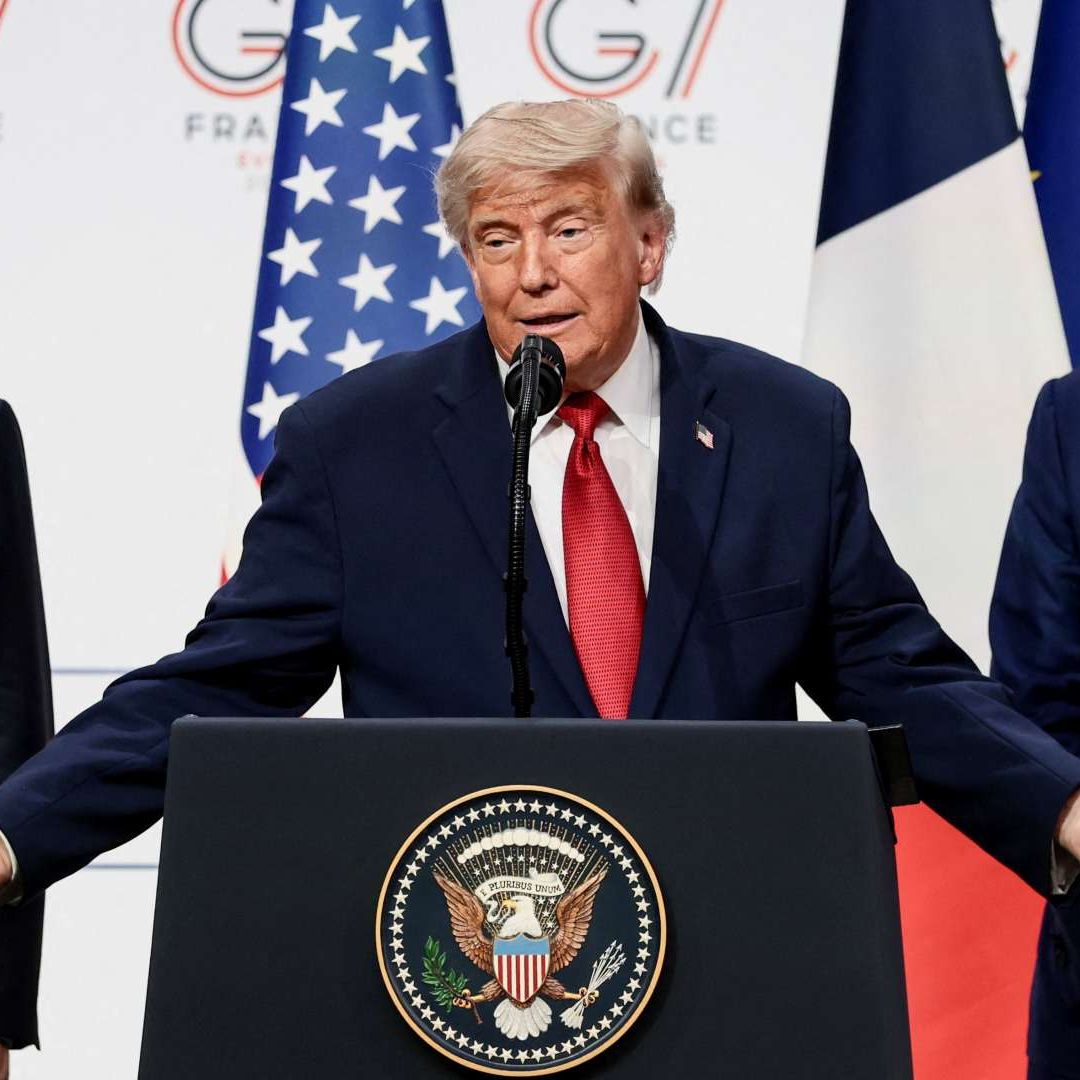 Donald Trump ofrece rueda de prensa en la Cumbre del G7 en Evian-les-Bains, Francia, el 17 de junio de 2026. Foto: Reuters