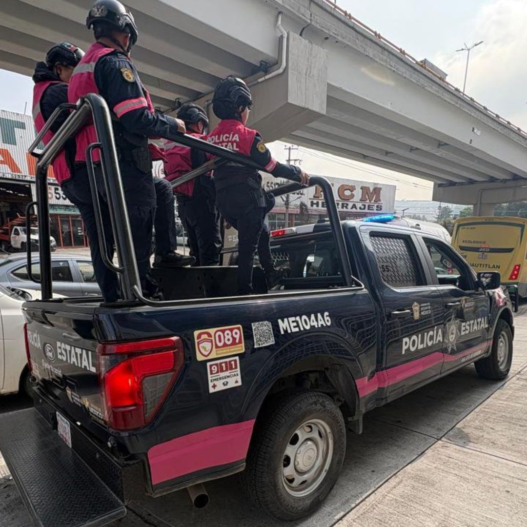 Policías hacen recorridos de vgilancia en Edomex. Foto: X,@SS_Edomex