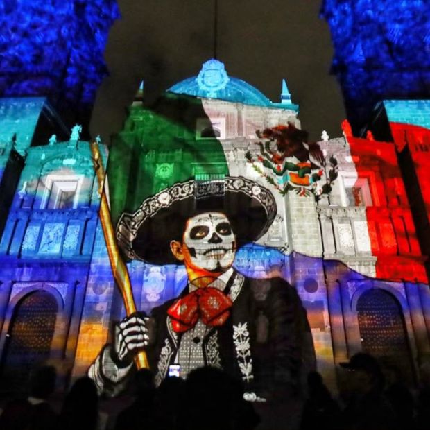 Proyección Videomapping Día de Muertos 2026 Fachada Catedral Puebla Fechas Horarios