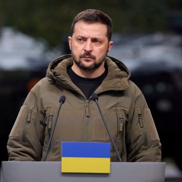 Volodimir Zelenski durante una reunión en Polonia en 2023